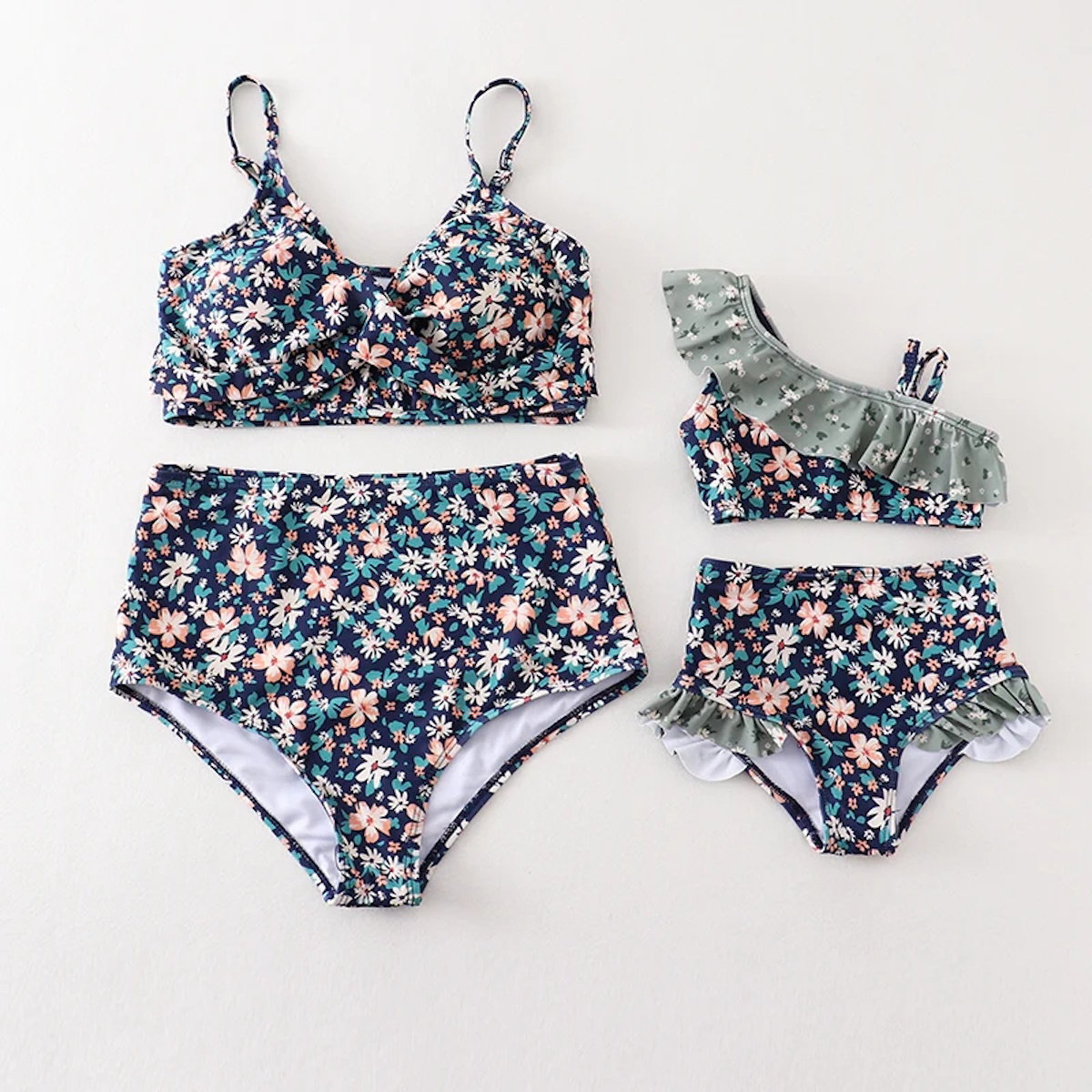 Mommy and Me Matching Floral swimsuit set - ChildAngle Mommy and Me Matching Bikini Set One Piece Swimwear