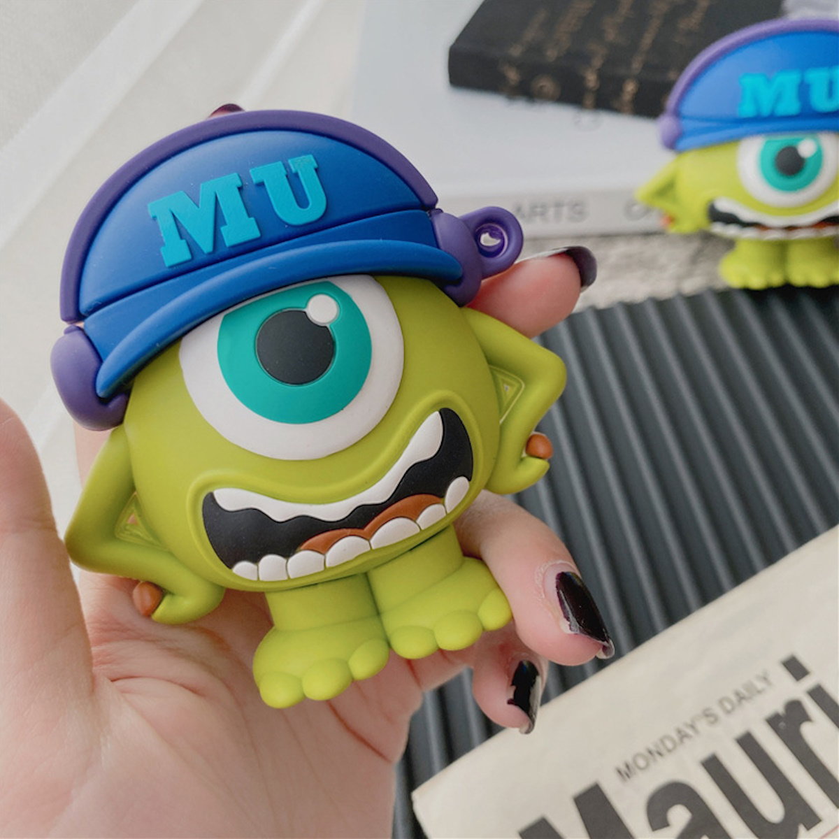 Green Monsters University Mike Wazowski character-shaped AirPods Case - ChildAngle