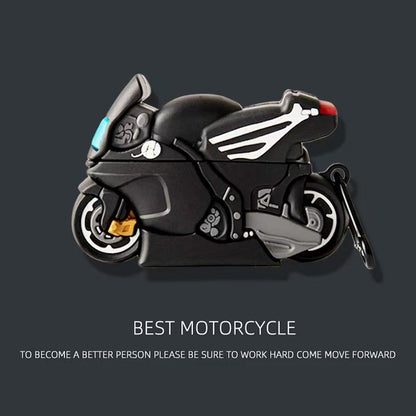 Black motorcycle AirPods Case - ChildAngle