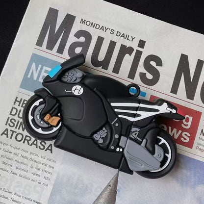 Black motorcycle AirPods Case - ChildAngle