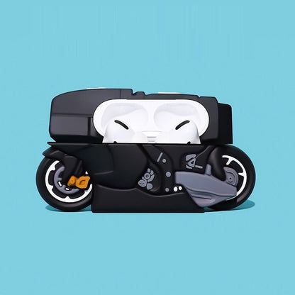 Black motorcycle AirPods Case - ChildAngle
