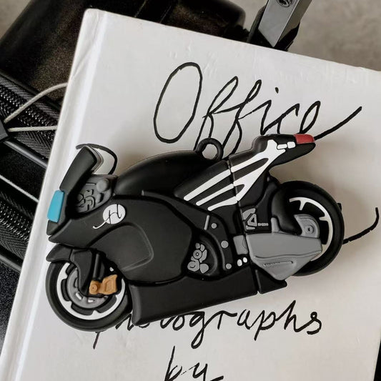 Black motorcycle AirPods Case - ChildAngle
