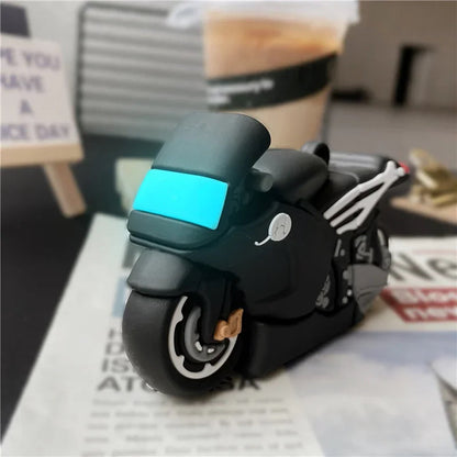 Black motorcycle AirPods Case - ChildAngle