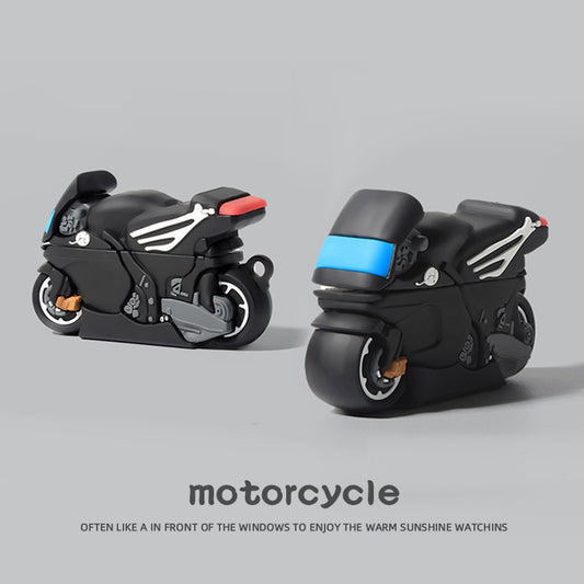 Black motorcycle AirPods Case - ChildAngle