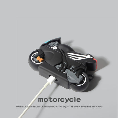 Black motorcycle AirPods Case - ChildAngle