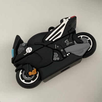Black motorcycle AirPods Case - ChildAngle