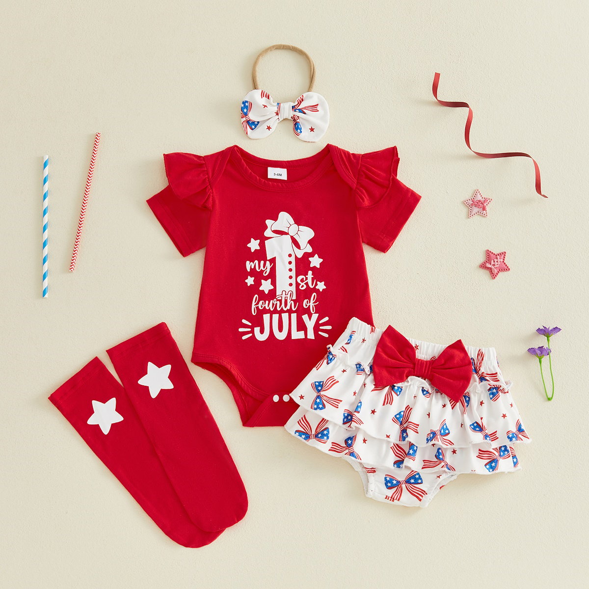 fourth of july infant dress Scoop Neck Satin Dress With Mesh Corset Back And Seamline Detailing | main image 1