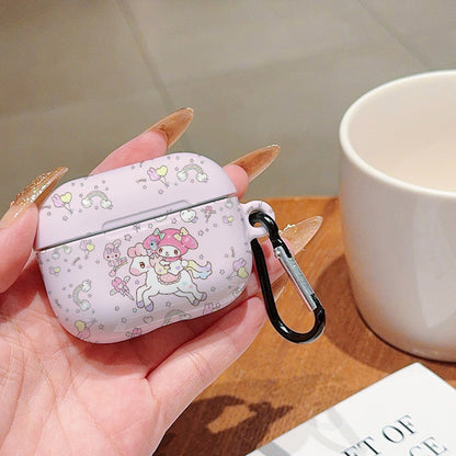 Pink cartoon-themed My Melody Sanrio AirPod cases - ChildAngle