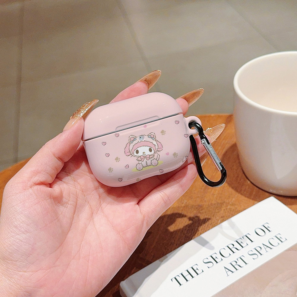 Pink cartoon-themed My Melody Sanrio AirPod cases - ChildAngle