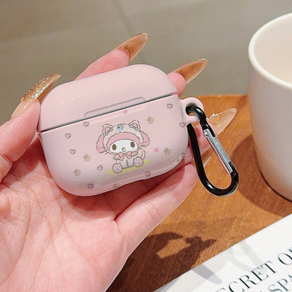 Pink cartoon-themed My Melody Sanrio AirPod cases - ChildAngle