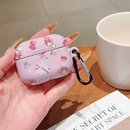 Pink cartoon-themed My Melody Sanrio AirPod cases - ChildAngle