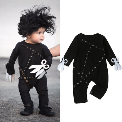 Edward Scissorhands Newborn Halloween Outfits Toddler Halloween Jumpsuit - ChildAngle