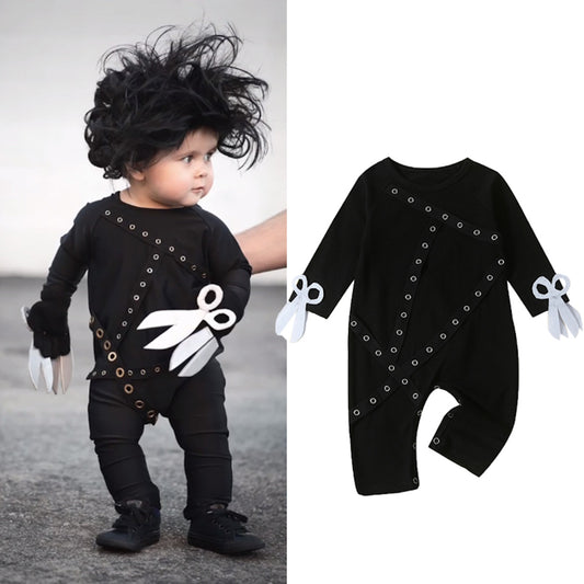 Edward Scissorhands Newborn Halloween Outfits Toddler Halloween Jumpsuit - ChildAngle