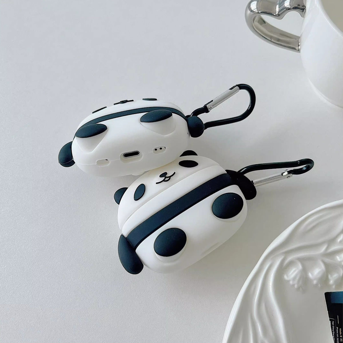 Custodia In Silicone A Forma Di Panda Per AirPods 4 (ANC) – Con Portachiavi, Morbida E Carina