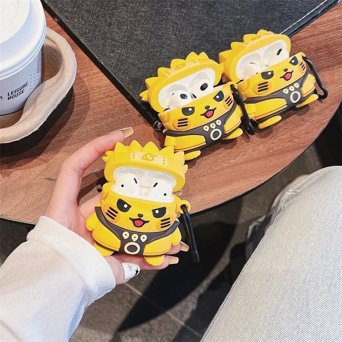 Yellow Pikachu Naruto cartoon character AirPods cases - ChildAngle