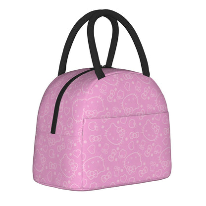 Hello Kitty Lunch Bag Pattern Portable Insulated Tote for School Lunch - ChildAngle