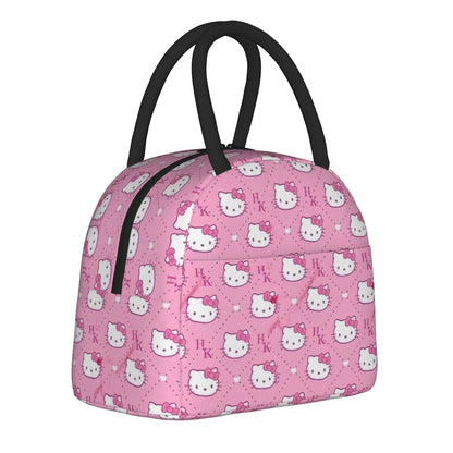 Hello Kitty Lunch Bags Cute Pattern Portable Insulated Totes for School Lunch - ChildAngle