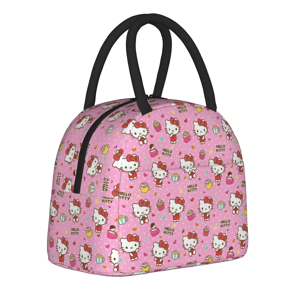 Hello Kitty Lunch Bags Cute Pattern Portable Insulated Totes for School Lunch - ChildAngle