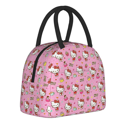 Hello Kitty Lunch Bags Cute Pattern Portable Insulated Totes for School Lunch - ChildAngle