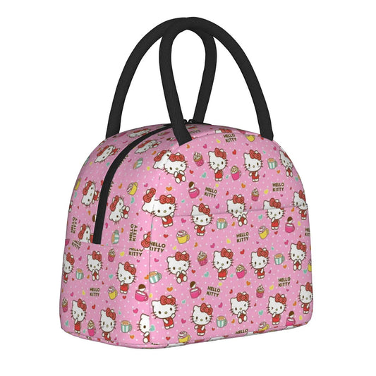 Hello Kitty Lunch Bags Cute Pattern Portable Insulated Totes for School Lunch - ChildAngle