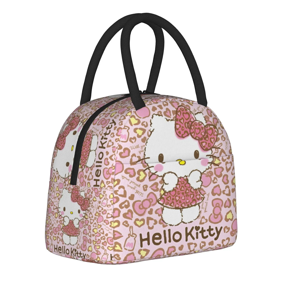 Hello Kitty Lunch Bag Pattern Portable Insulated Tote for School Lunch - ChildAngle