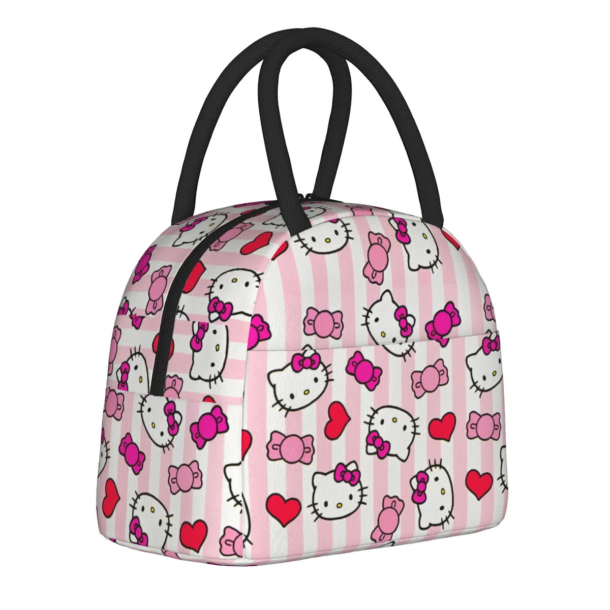 Hello Kitty Lunch Bag Pattern Portable Insulated Tote for School Lunch - ChildAngle