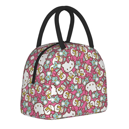 Hello Kitty Lunch Bag Pattern Portable Insulated Tote for School Lunch - ChildAngle