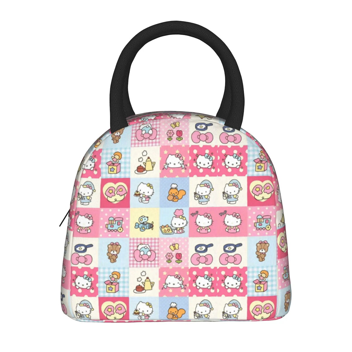 Hello Kitty Lunch Bag Pattern Portable Insulated Tote for School Lunch - ChildAngle
