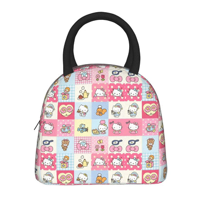 Hello Kitty Lunch Bag Pattern Portable Insulated Tote for School Lunch - ChildAngle