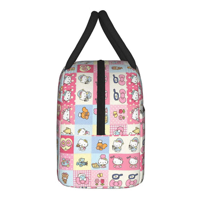 Hello Kitty Lunch Bag Pattern Portable Insulated Tote for School Lunch - ChildAngle