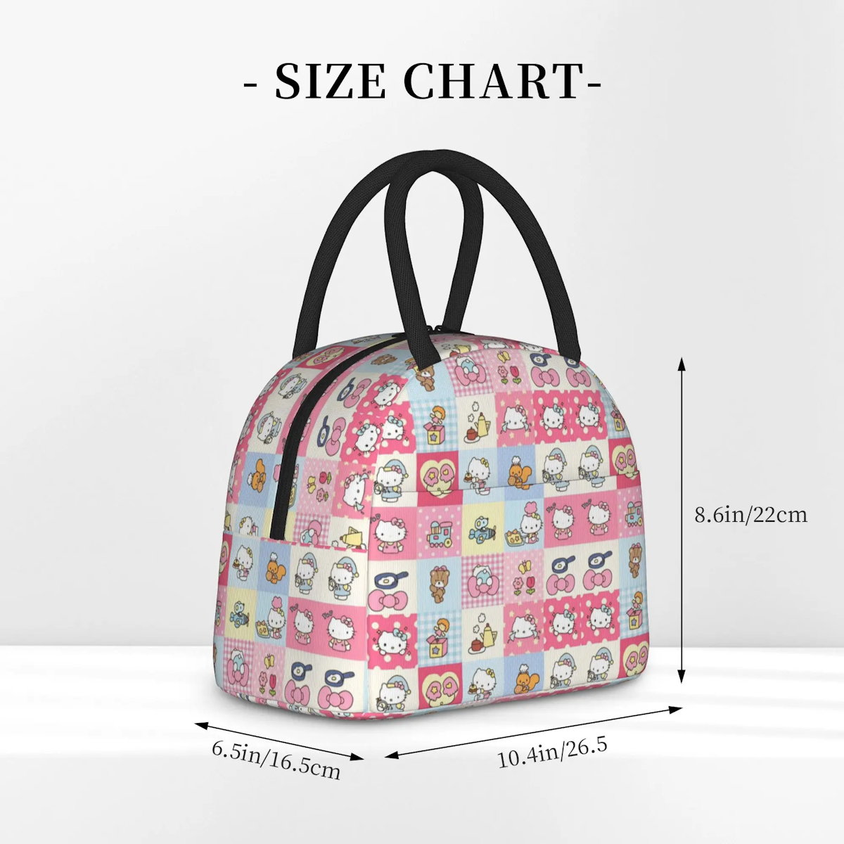 Hello Kitty Lunch Bag Pattern Portable Insulated Tote for School Lunch - ChildAngle