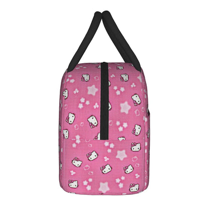 Hello Kitty Lunch Bag Pattern Portable Insulated Tote for School Lunch - ChildAngle