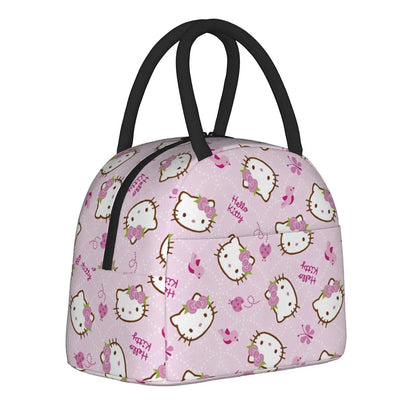 Hello Kitty Lunch Bag Pattern Portable Insulated Tote for School Lunch - ChildAngle