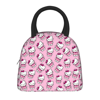 Hello Kitty Lunch Bags Cute Pattern Portable Insulated Totes for School Lunch - ChildAngle