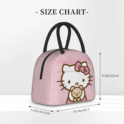 Hello Kitty Lunch Bag Pattern Portable Insulated Tote for School Lunch - ChildAngle