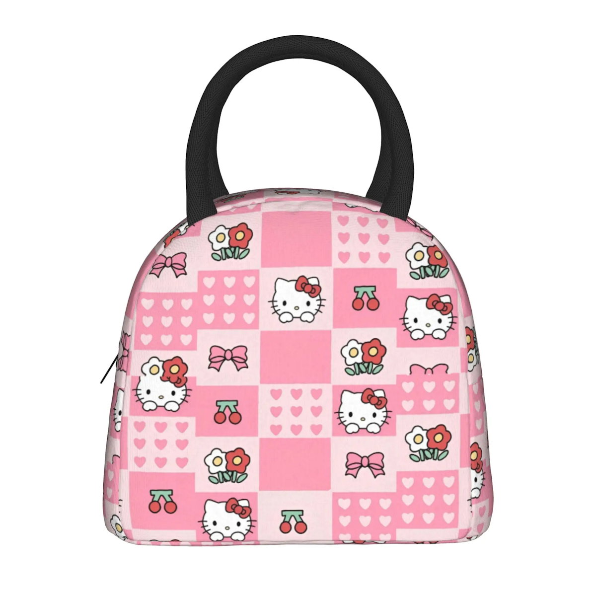 Hello Kitty Lunch Bag Pattern Portable Insulated Tote for School Lunch - ChildAngle