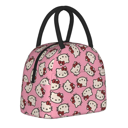 Hello Kitty Lunch Bags Cute Pattern Portable Insulated Totes for School Lunch - ChildAngle