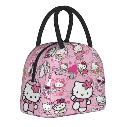 Hello Kitty Lunch Bag Pattern Portable Insulated Tote for School Lunch - ChildAngle