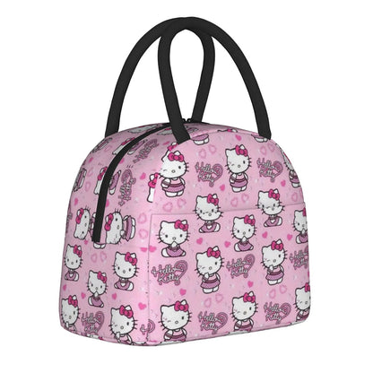 Hello Kitty Lunch Bags Cute Pattern Portable Insulated Totes for School Lunch - ChildAngle