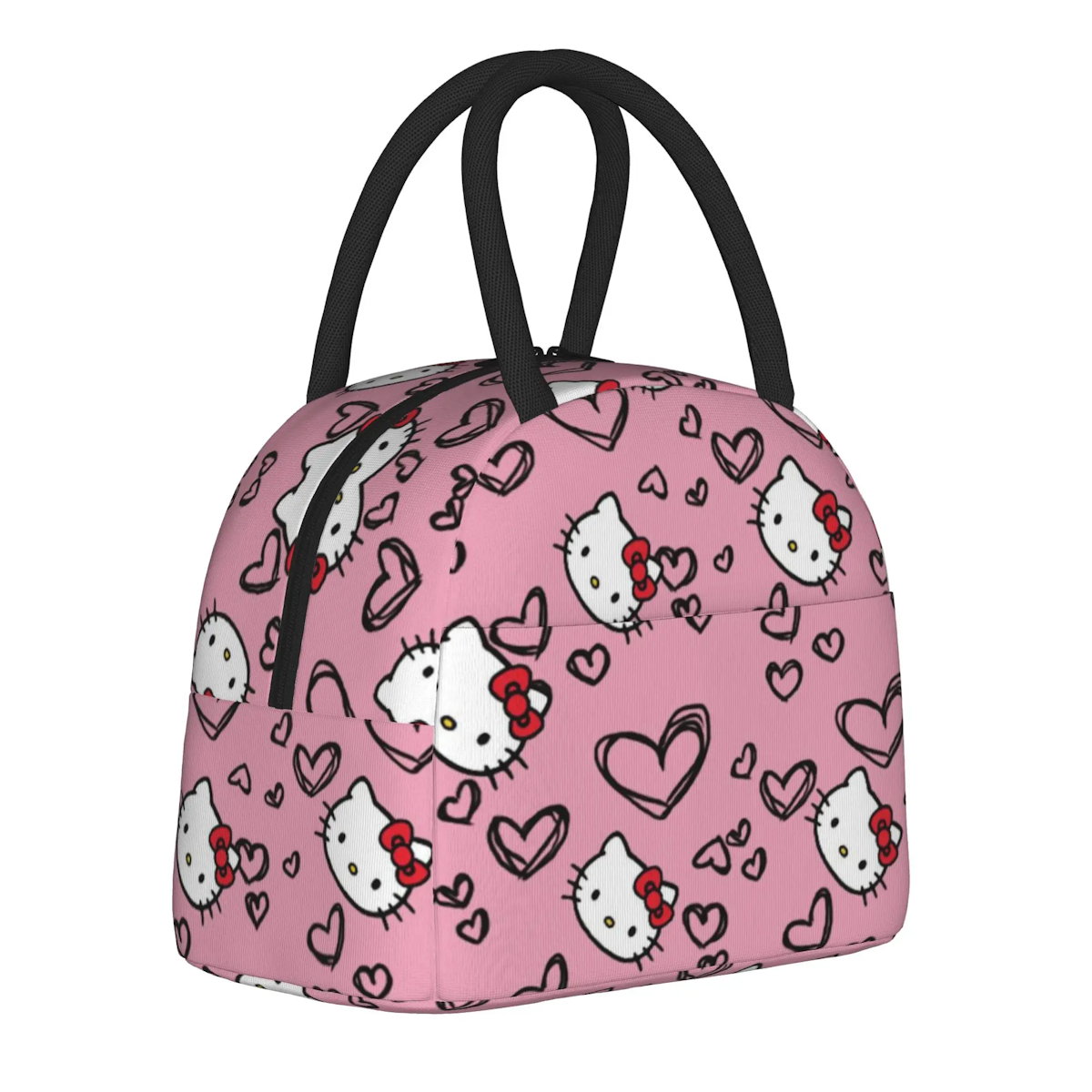 Hello Kitty Lunch Bag Pattern Portable Insulated Tote for School Lunch - ChildAngle