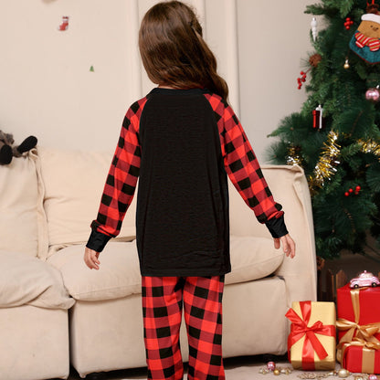 Reindeer Merry Christmas Plaid Checkered Christmas Family Matching Christmas PJS Pyjamas Set - ChildAngle