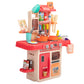 42 PCS Plastic Play Kitchen Set Toddler Kitchen Accessories Pretend Play Set with Table Cloth
