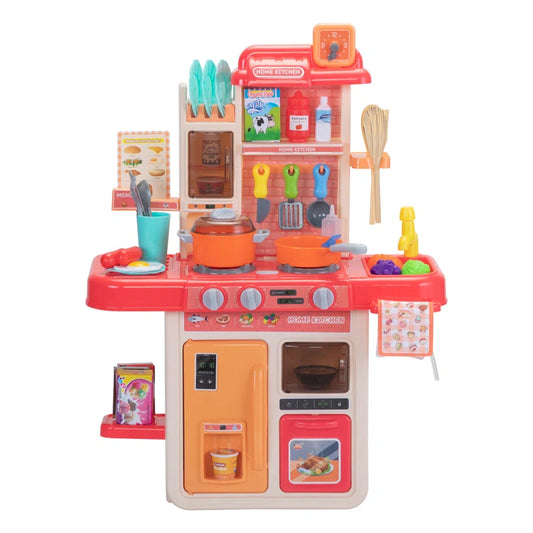 42 PCS Plastic Play Kitchen Set Toddler Kitchen Accessories Pretend Play Set with Table Cloth