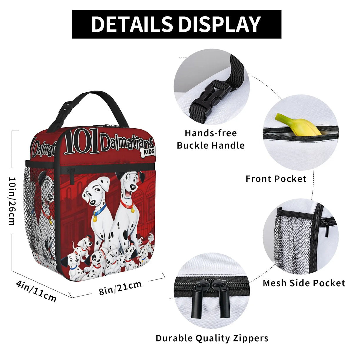 101 Dalmatians Lunch Bag Cartoon Dog Portable Lunch Tote - ChildAngle