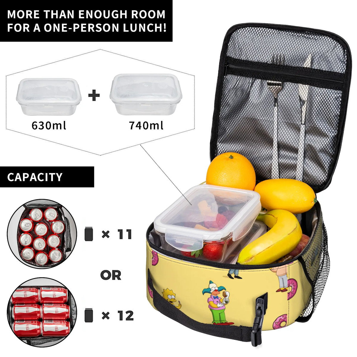 Happy Family The Simpsons Lunch Bag Portable Lunch Tote
