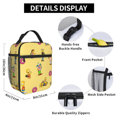 Happy Family The Simpsons Lunch Bag Portable Lunch Tote