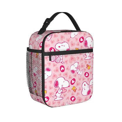 Allover Snoopy Lunch Tote with Side Mesh Pocket - ChildAngle