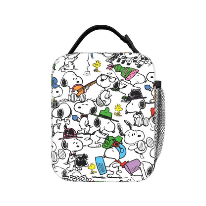 Allover Snoopy Lunch Tote with Side Mesh Pocket - ChildAngle