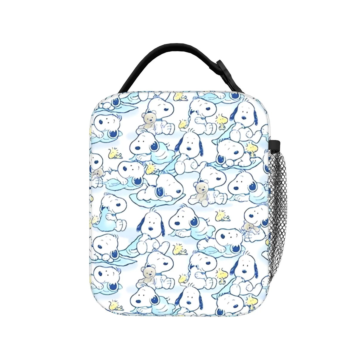 Allover Snoopy Lunch Tote with Side Mesh Pocket - ChildAngle