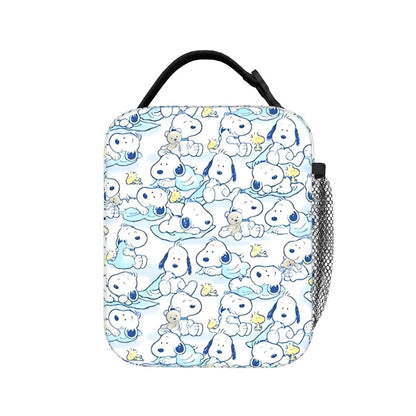 Allover Snoopy Lunch Tote with Side Mesh Pocket - ChildAngle